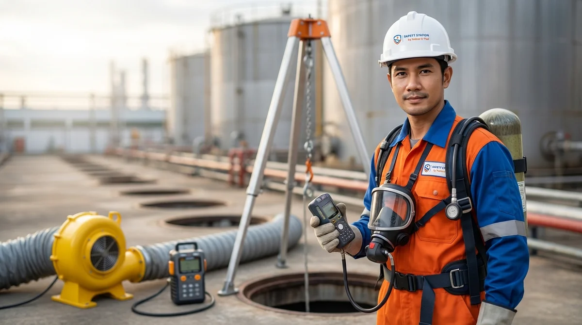 การสาธิตอับอากาศ 4 ผู้ - หลักสูตรอับอากาศ ที่ Safety Station โรงเรียนความปลอดภัย